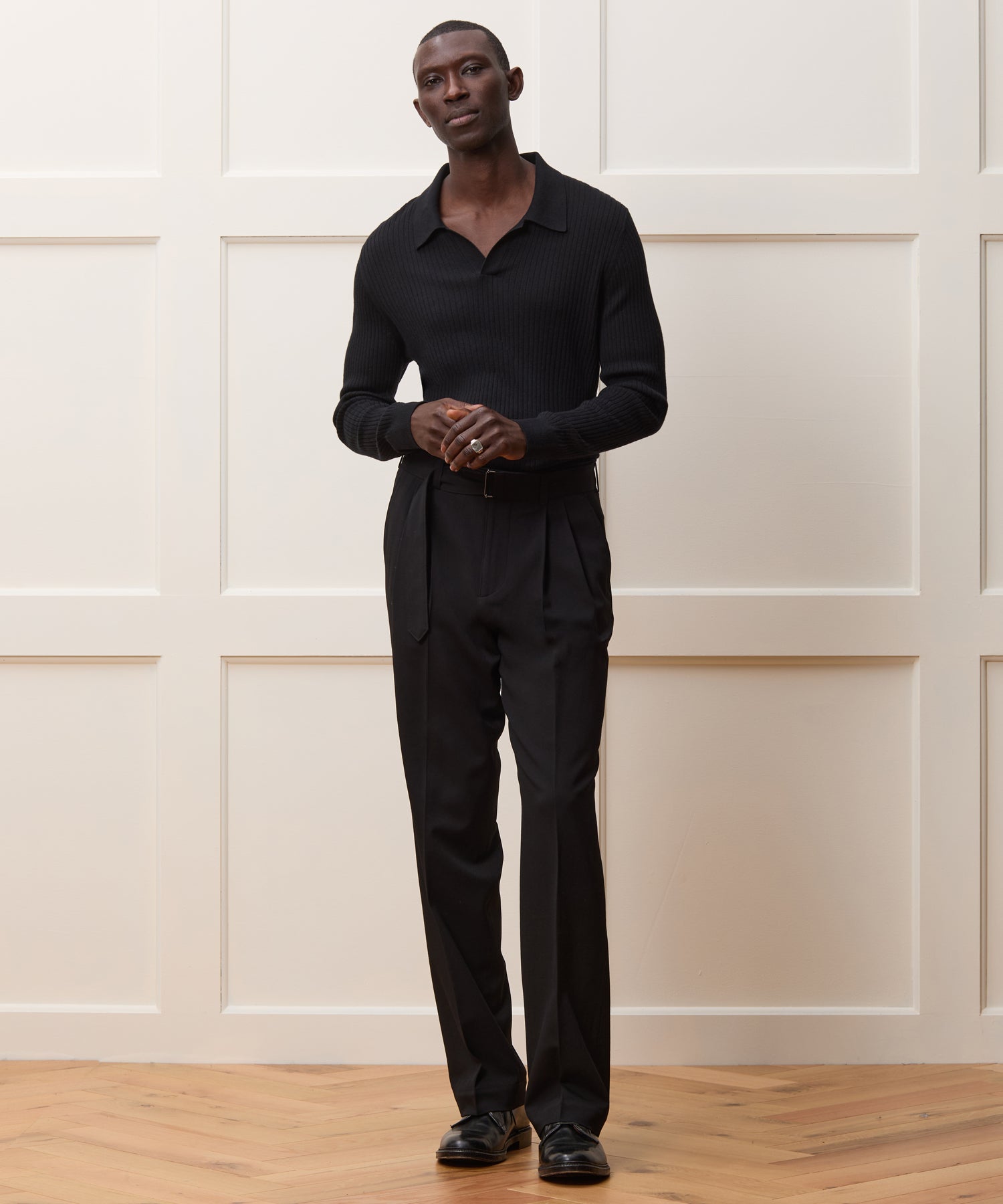 Silk-Cashmere Ribbed Montauk Sweater Polo - Image 3
