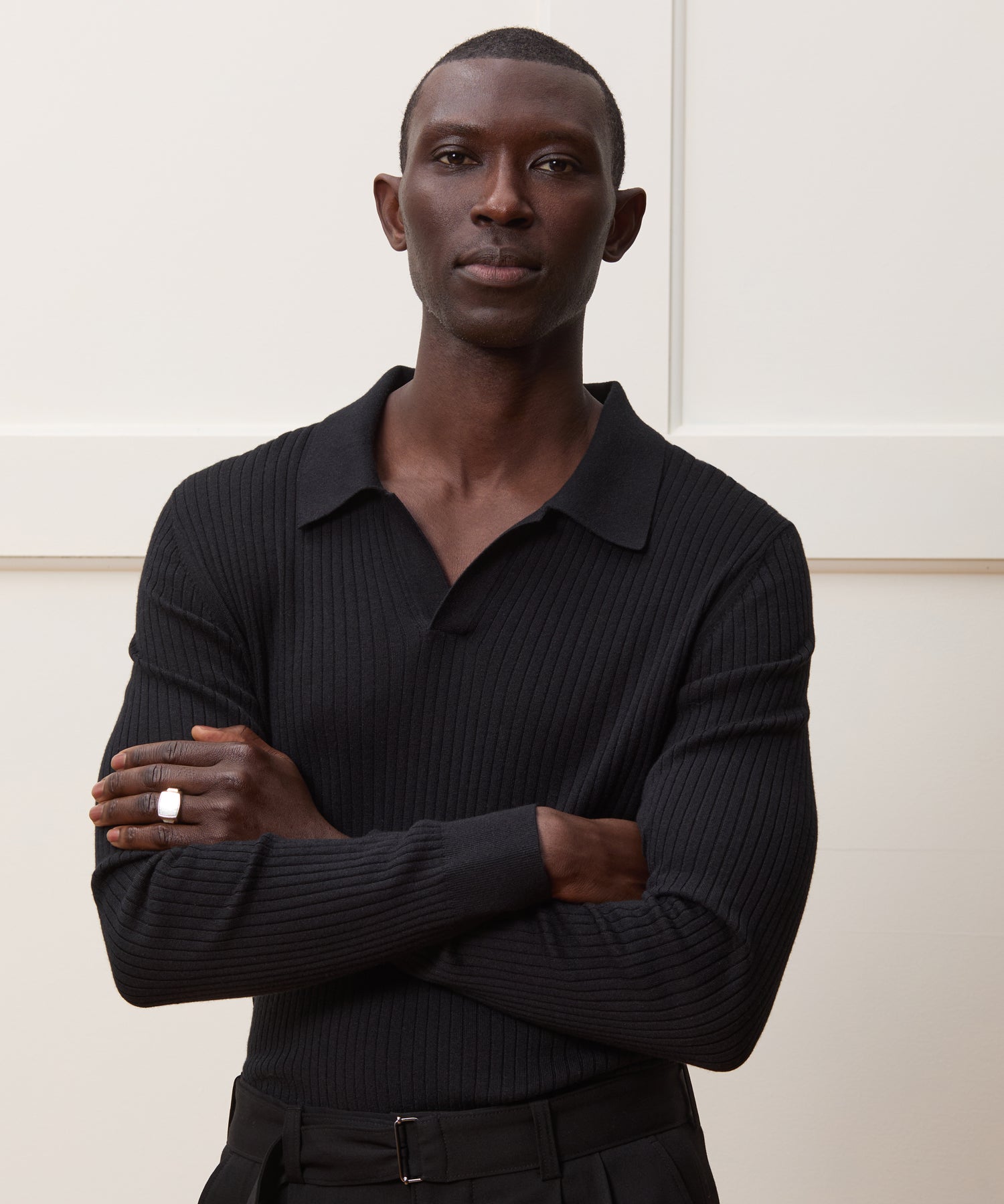 Silk-Cashmere Ribbed Montauk Sweater Polo - Image 2