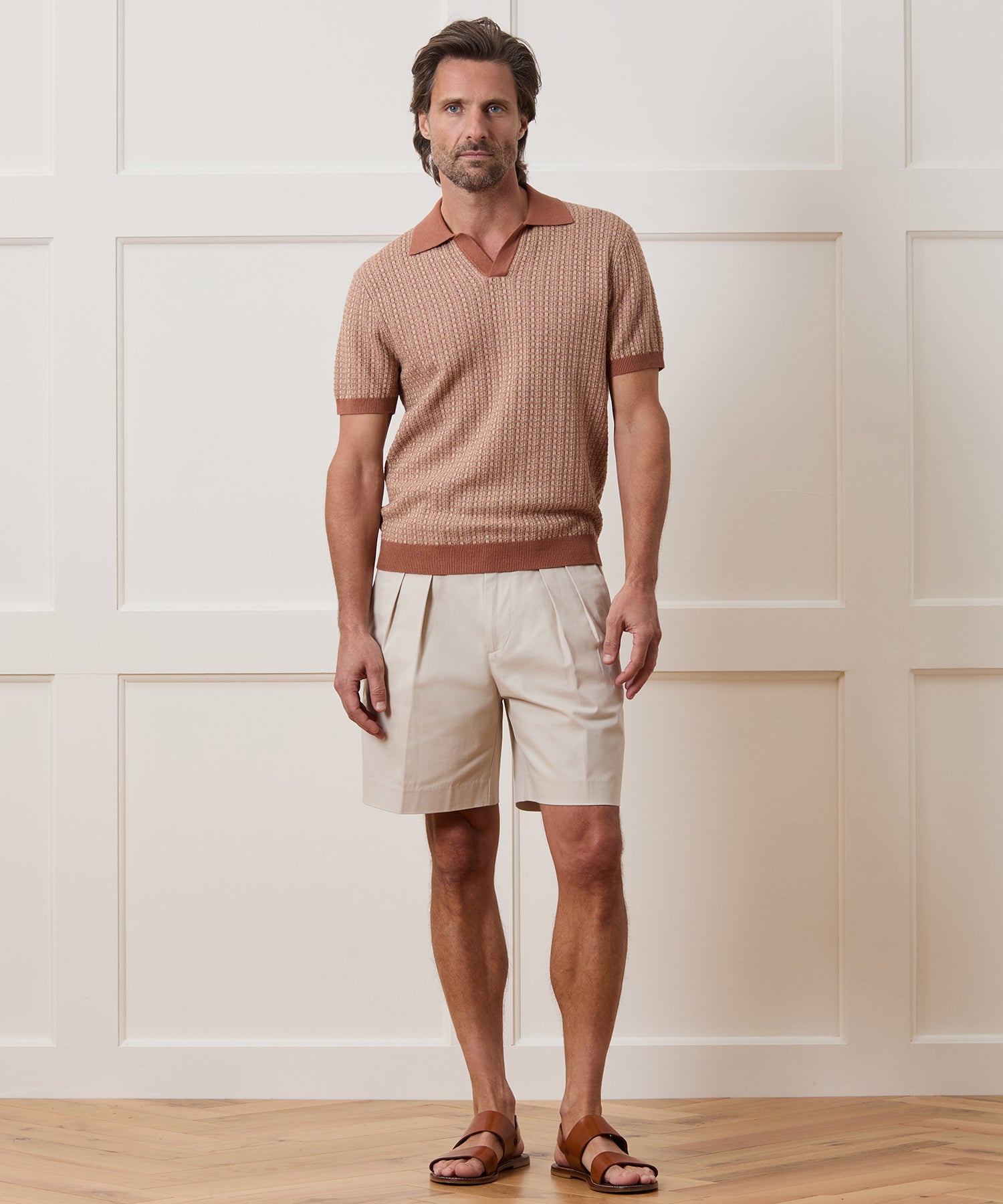 Linen Geometric Montauk Sweater Polo - Image 3