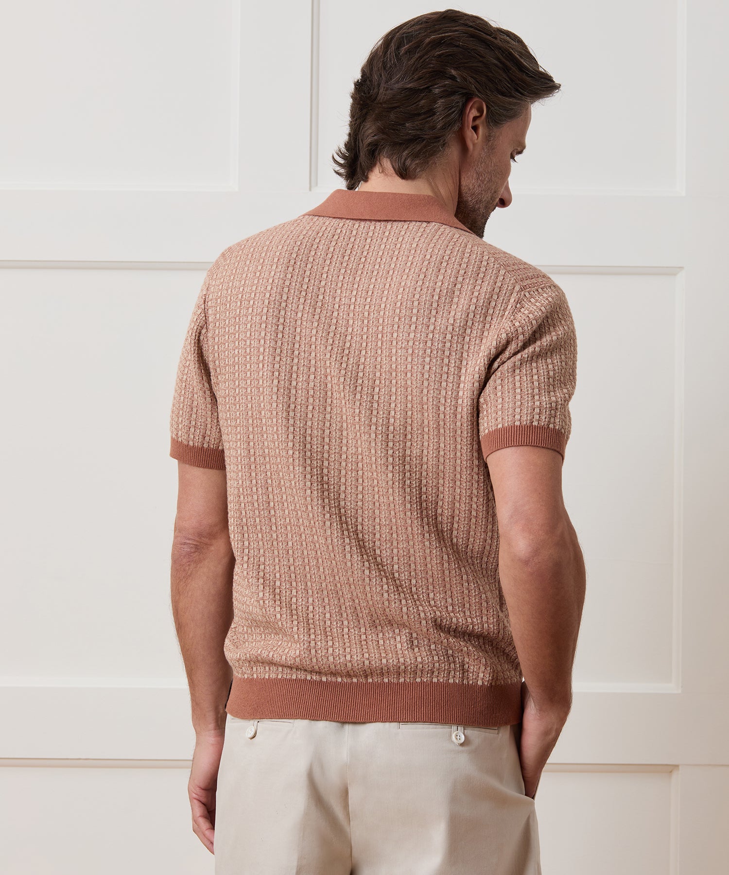 Linen Geometric Montauk Sweater Polo - Image 5