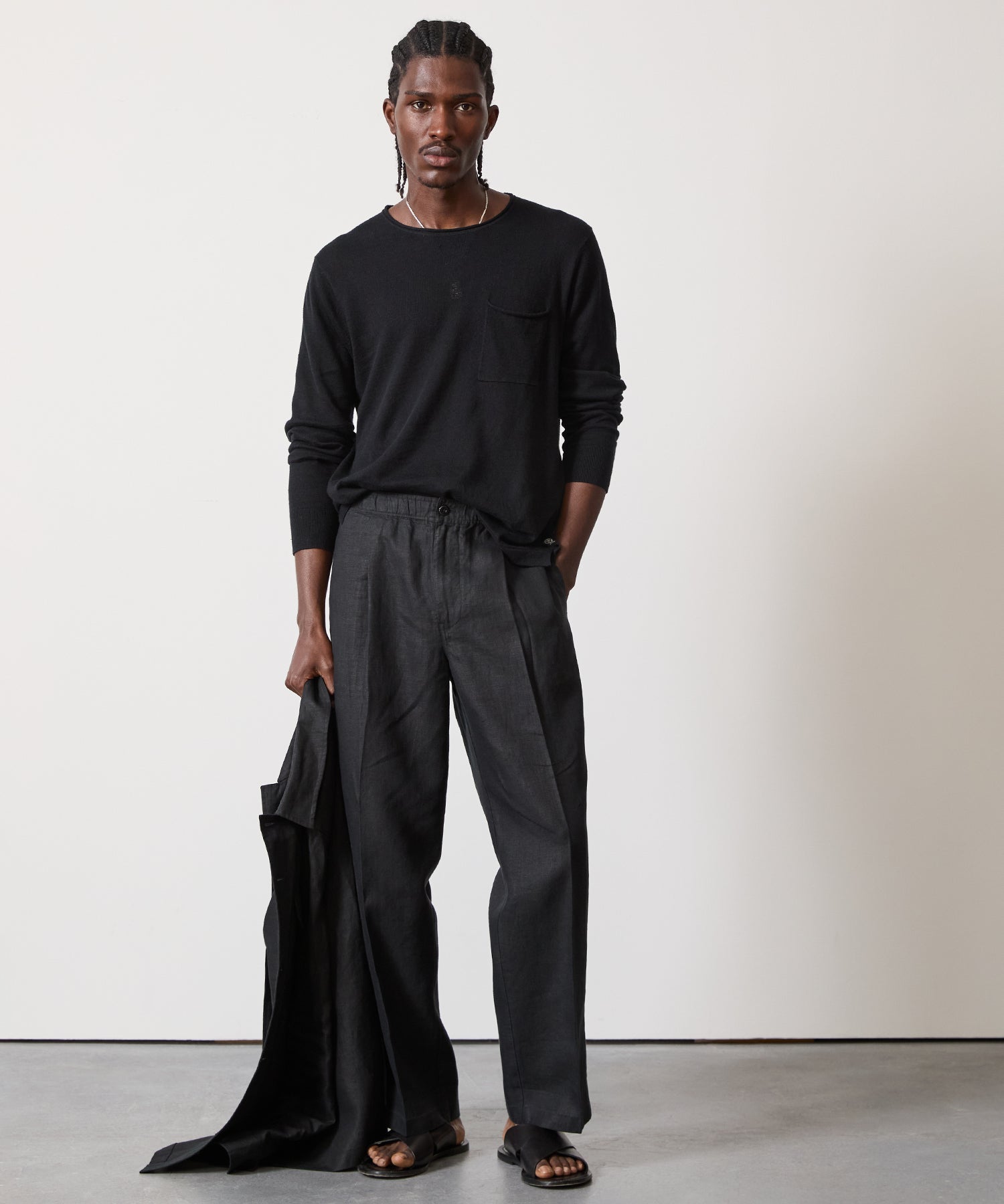 Linen Shore Sweater in Black - Image 4
