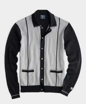 Todd Snyder x FootJoy Full-Placket Long-Sleeve Sweater Polo In Black