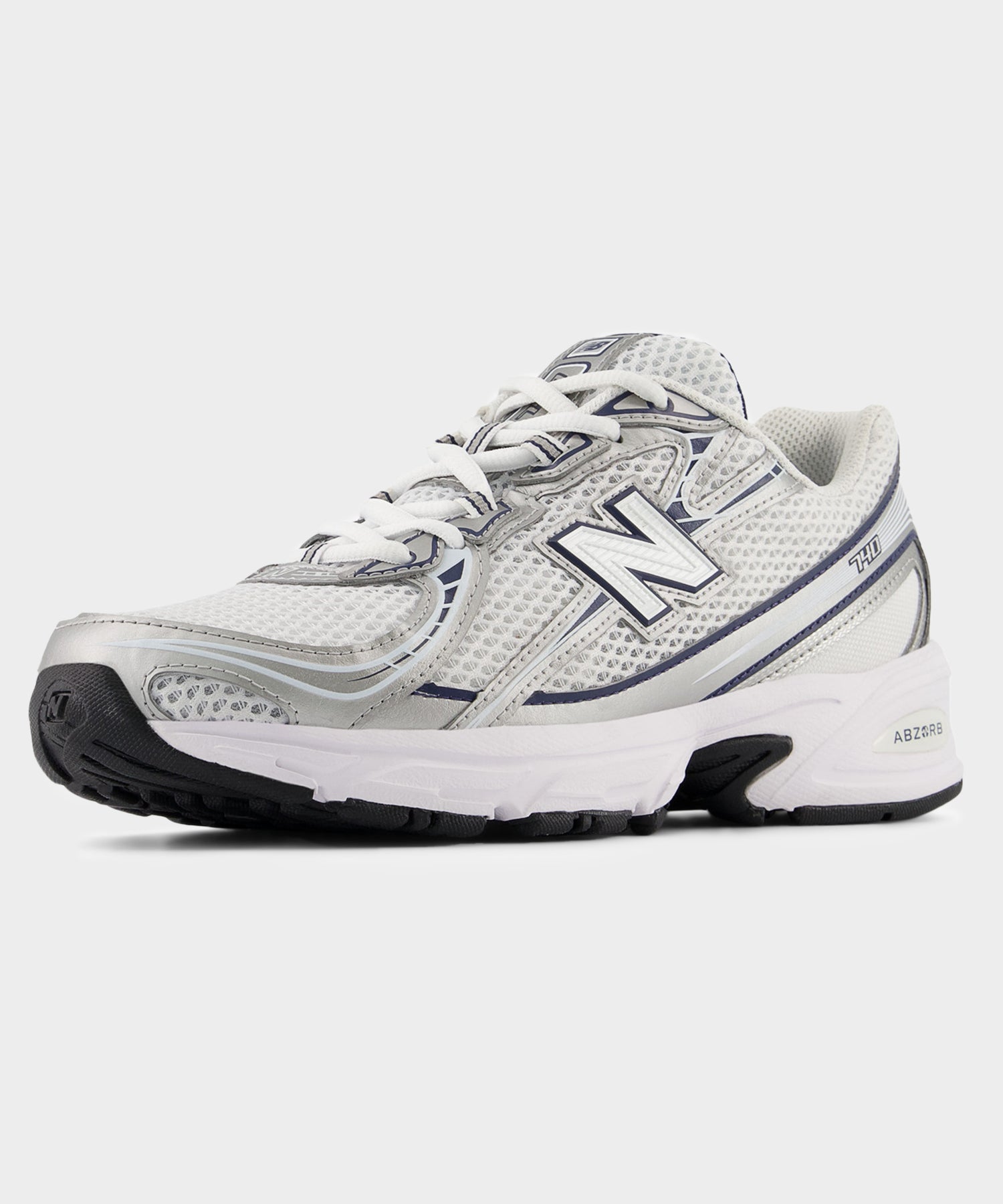 New Balance 740 in White + Navy - Image 2