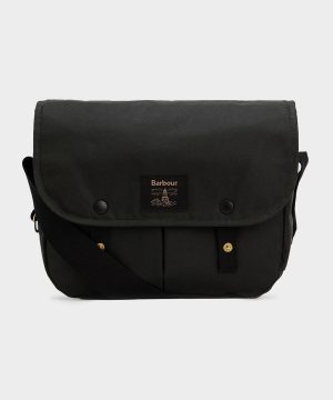 Barbour Field Waxed Riever Crossbody Bag in Sage