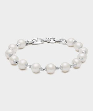Maor Sterling Silver Consi Bracelet with White Pearls