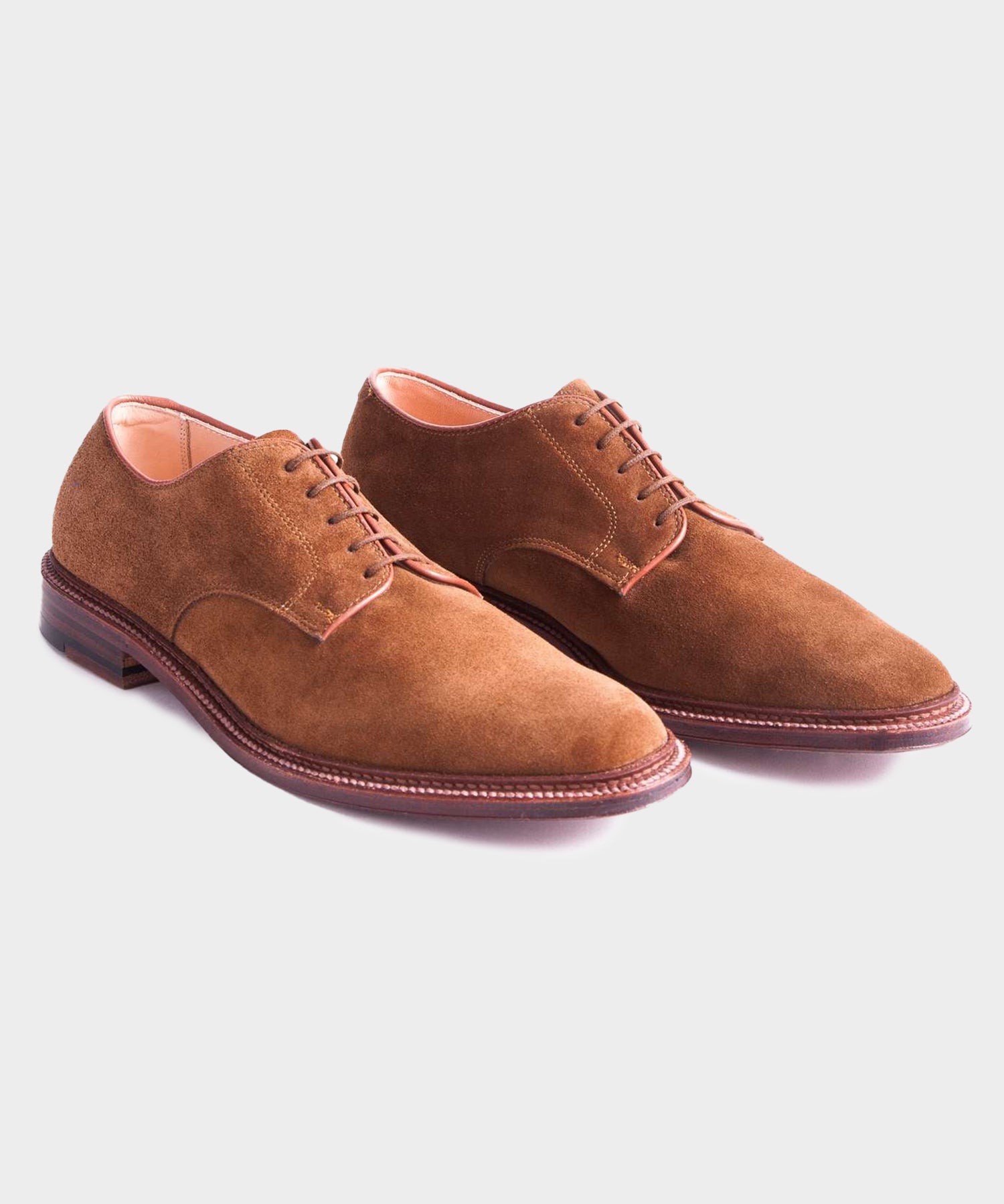 Alden Unlined Suede Plain Toe Blucher In Snuff - Image 2