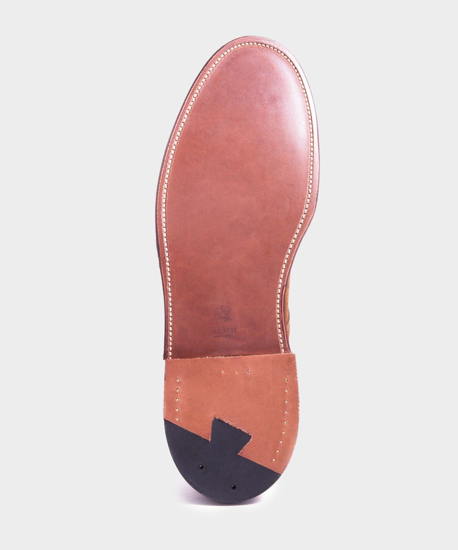 Alden Unlined Suede Plain Toe Blucher In Snuff - Image 5
