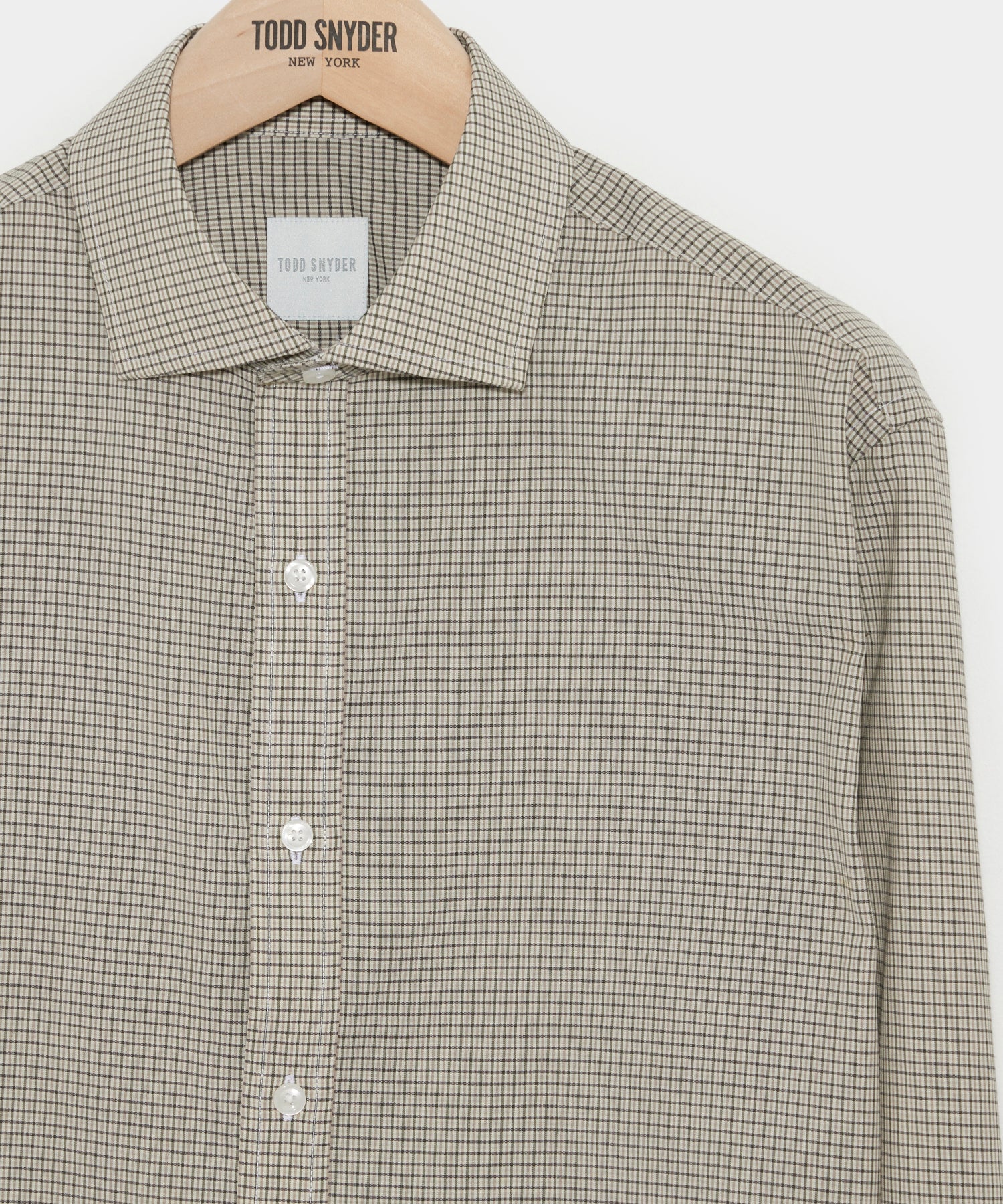 Brown Tattersall Merino Dress Shirt - Image 4