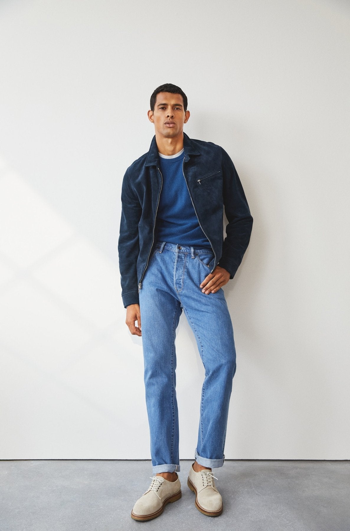 Cashmere Crewneck in Dark Teal - Image 4