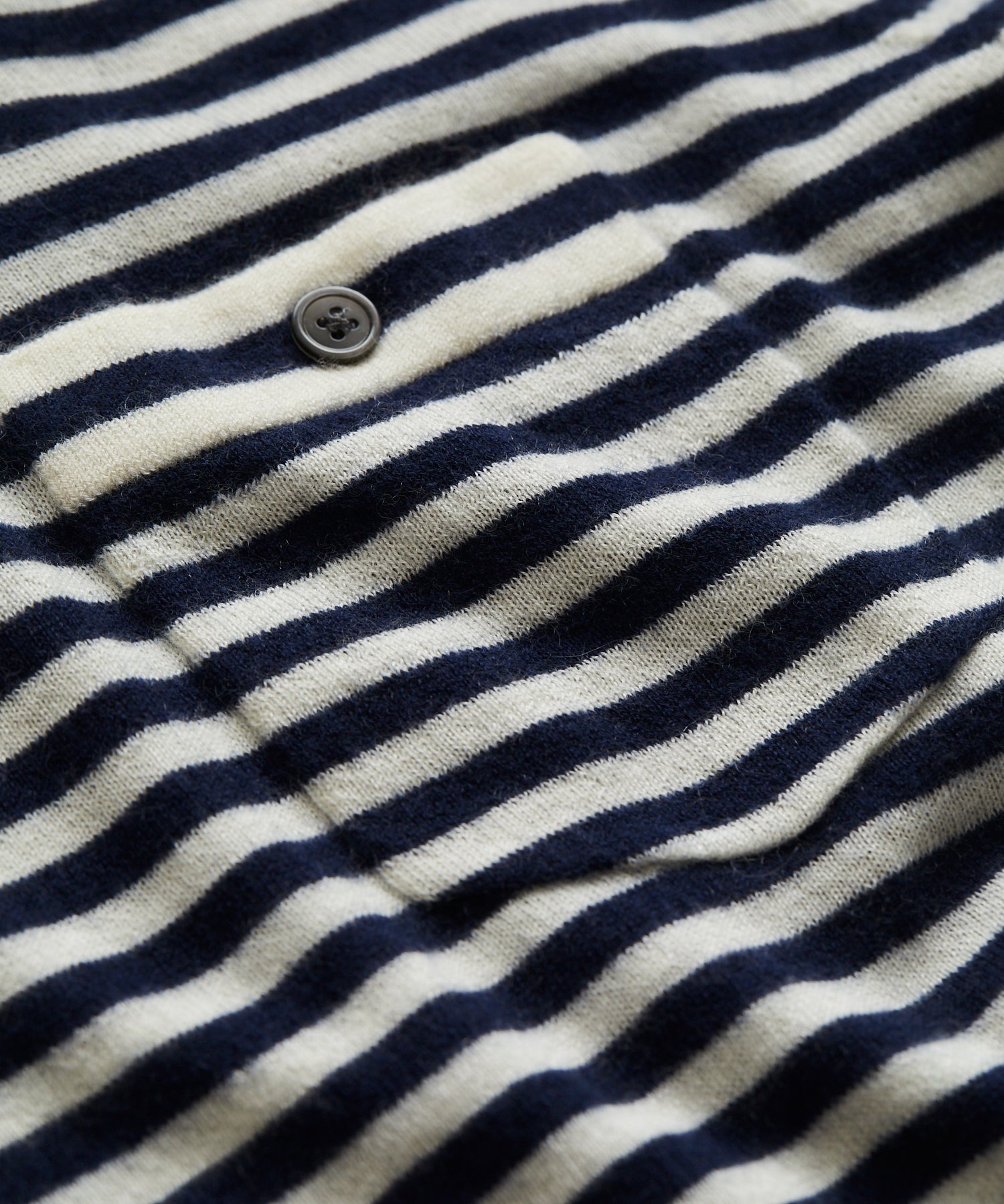 Premium Cashmere Pocket Tee in Navy Stripe - Image 2