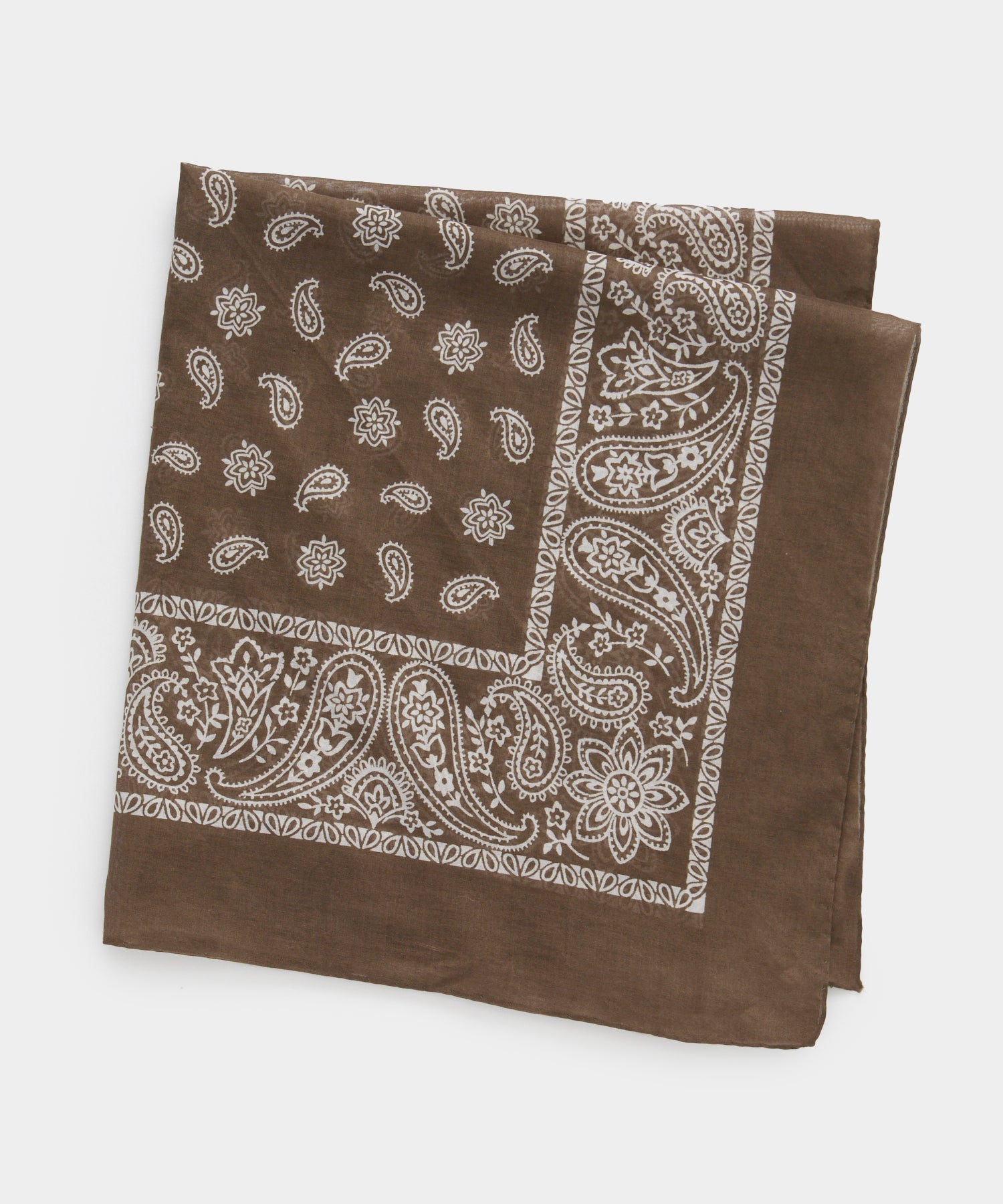 Cotton Bandana Neckerchief in Burnt Caramel - Image 2