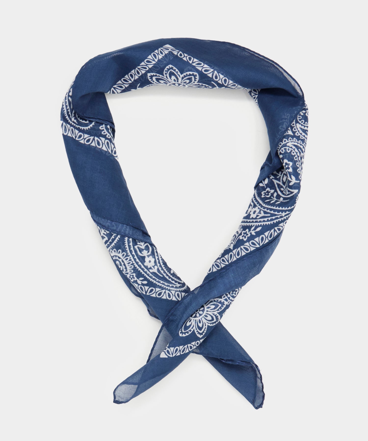 Cotton Bandana Neckerchief in Navy - Image 4
