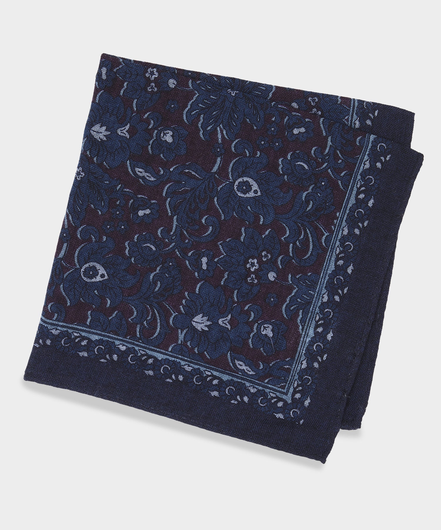 Italian Indigo Floral Pocket Square