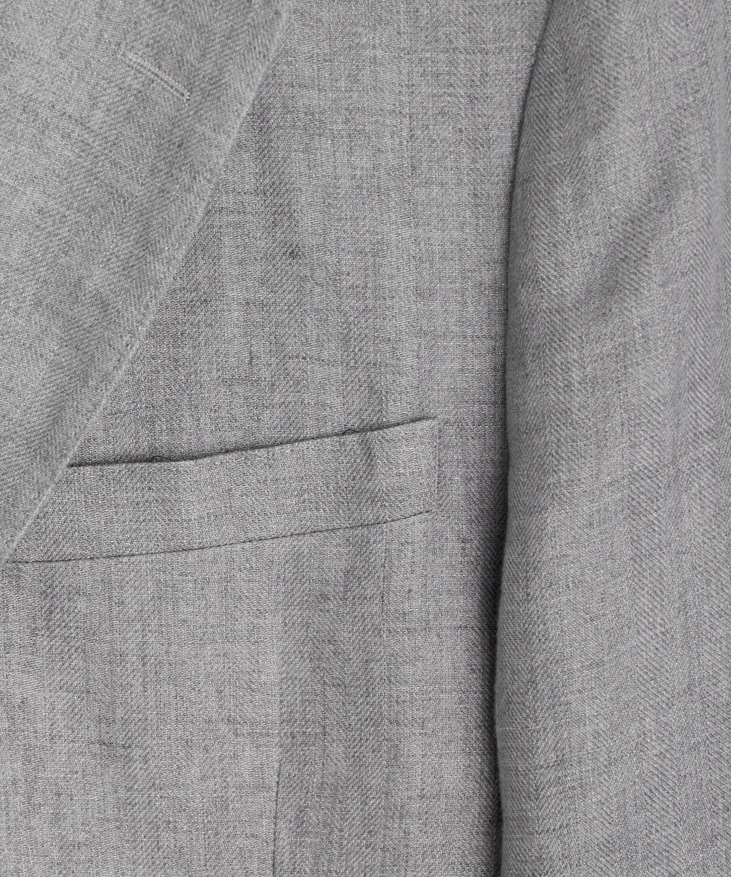 Italian Linen Madison Jacket in Light Grey Herringbone - Image 3