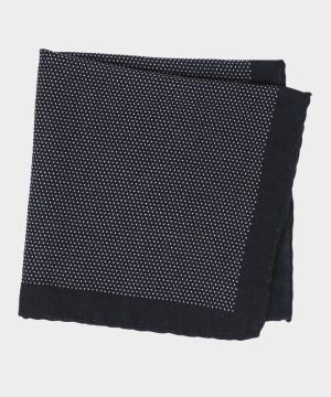 Italian Micro Dot Pocket Square in Navy