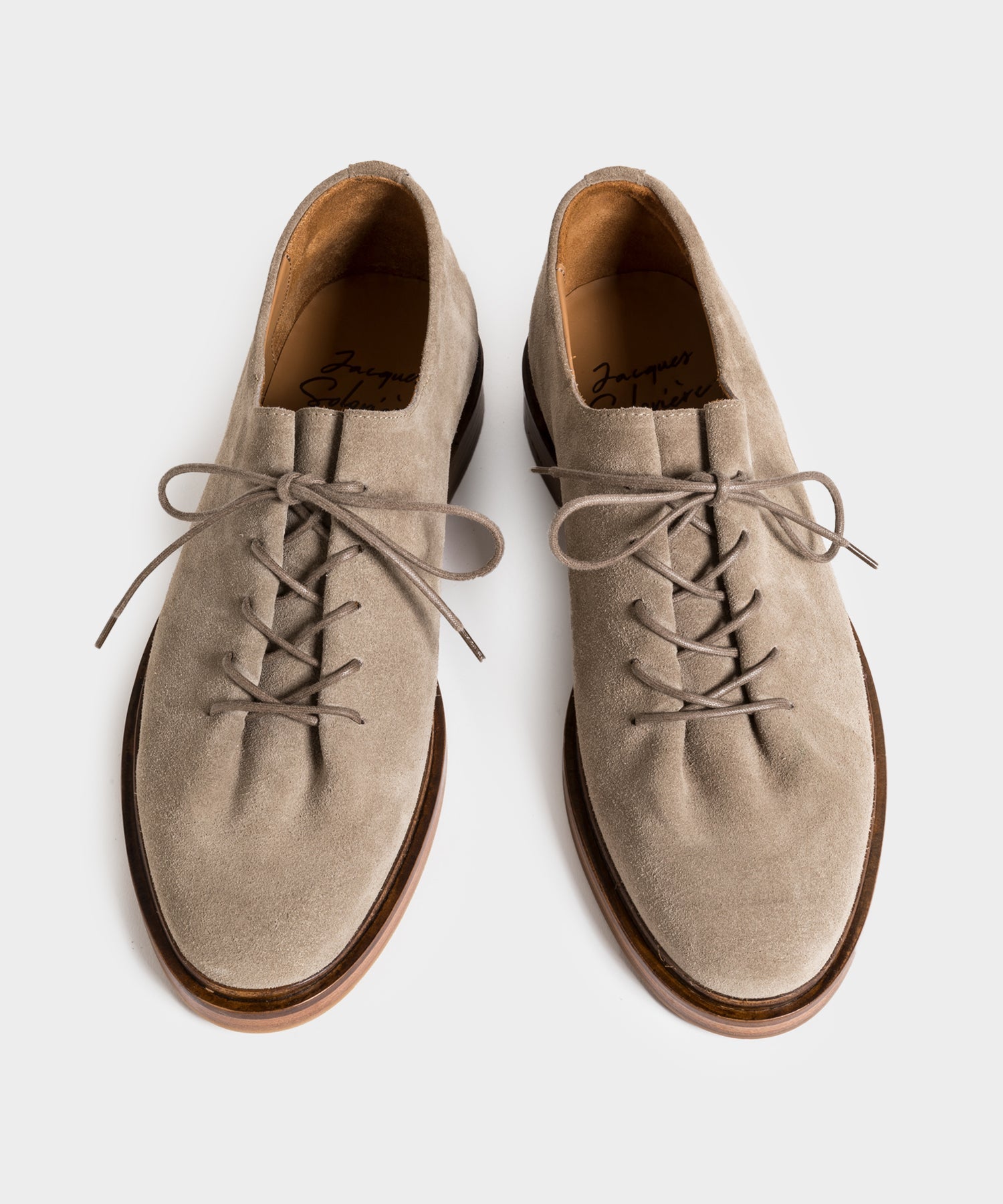 Jacques Solovi??re Edouard Lace-Up Dress Shoe in Beige Suede - Image 2