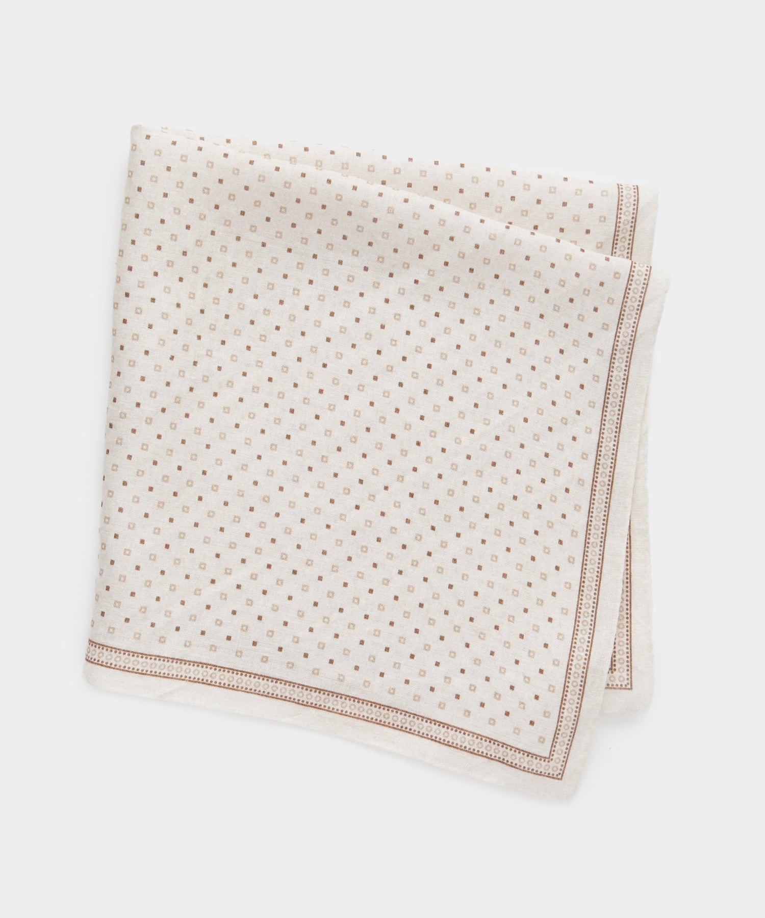 Linen Geo Neckerchief in Cream - Image 4