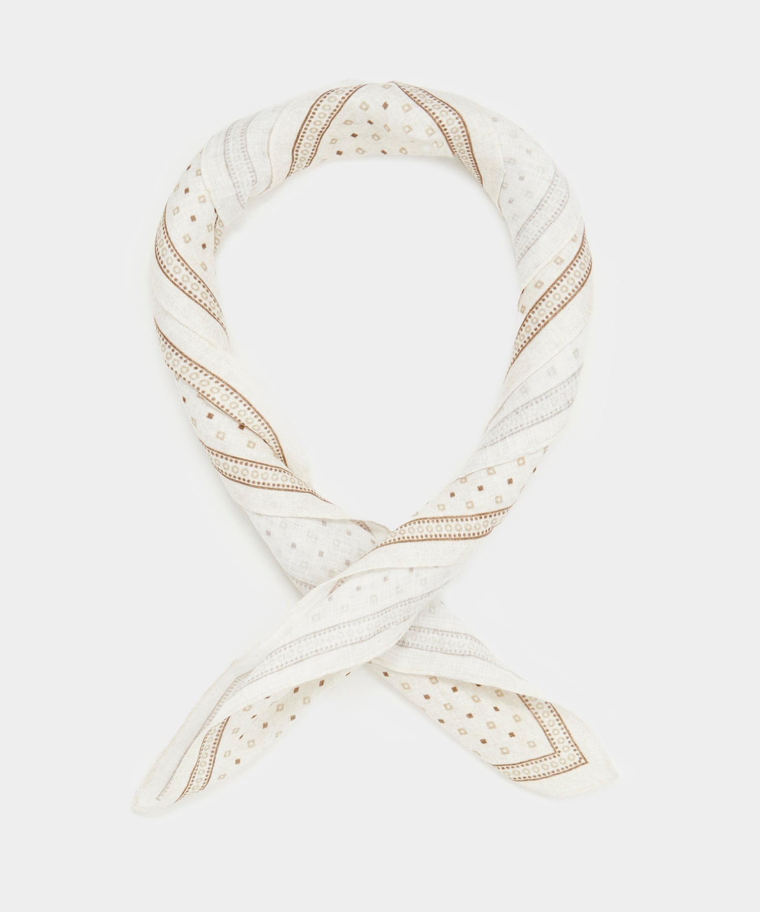 Linen Geo Neckerchief in Cream - Image 5