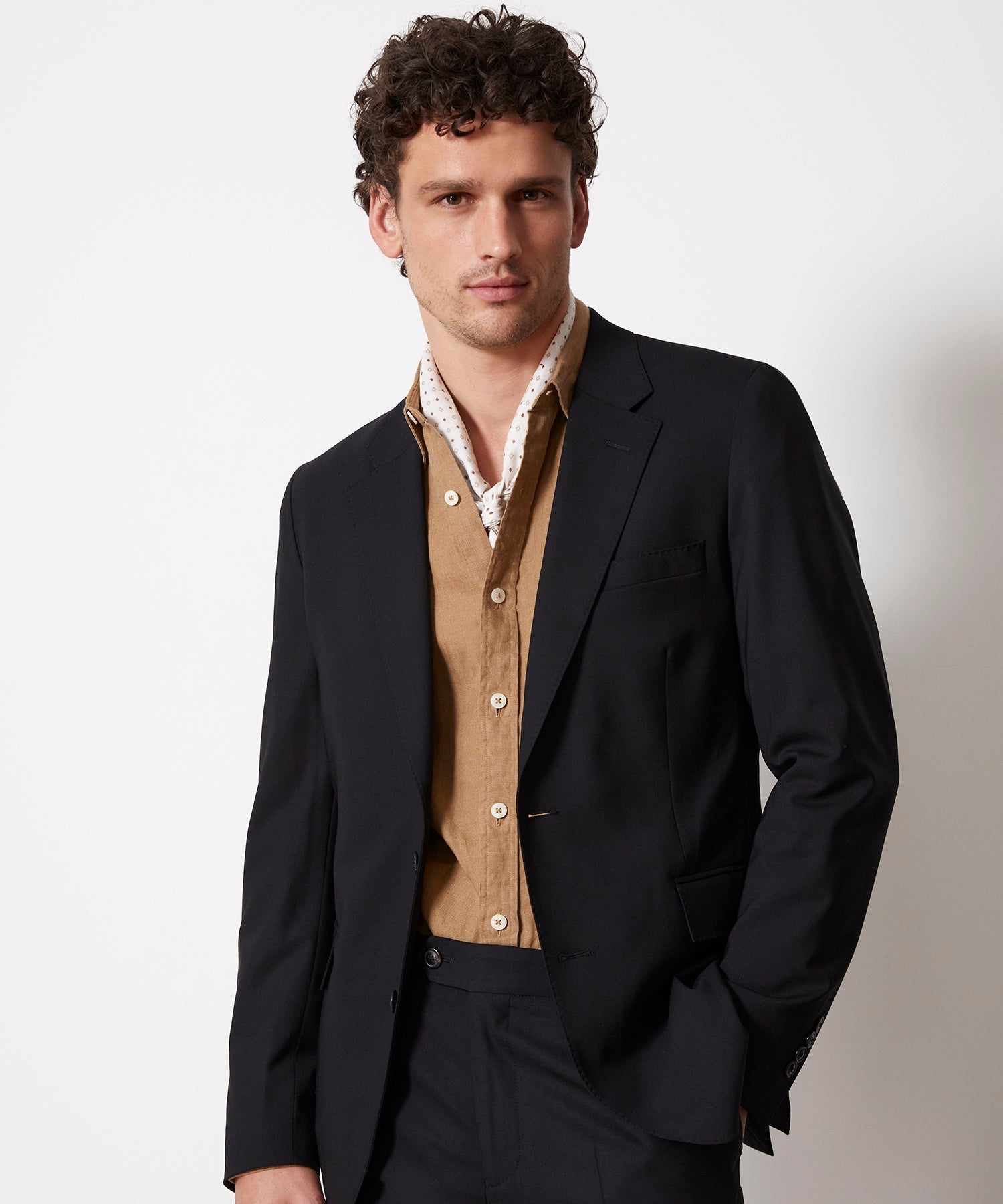 Linen Geo Neckerchief in Cream - Image 3