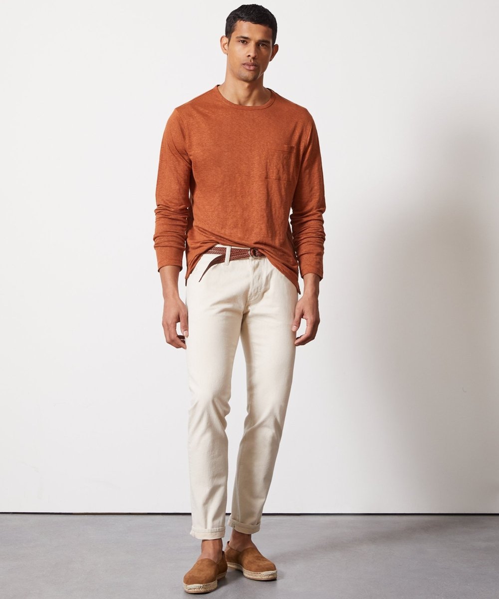 Linen Jersey Pocket Tee in Gingersnap - Image 3