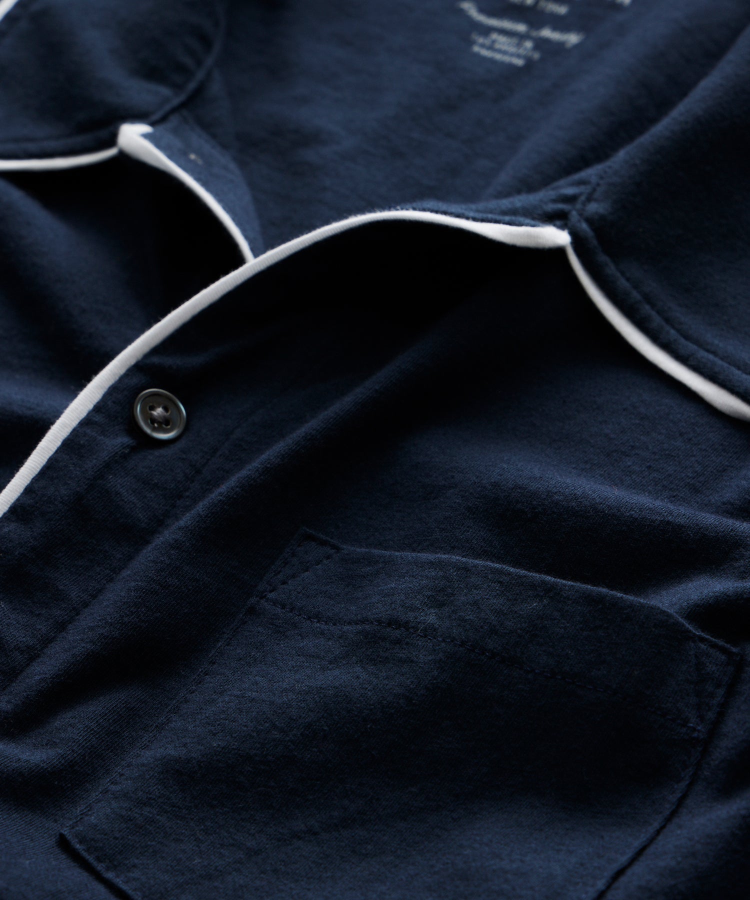 Made in L.A. Montauk Tipped Full Placket Polo in Navy - Image 3