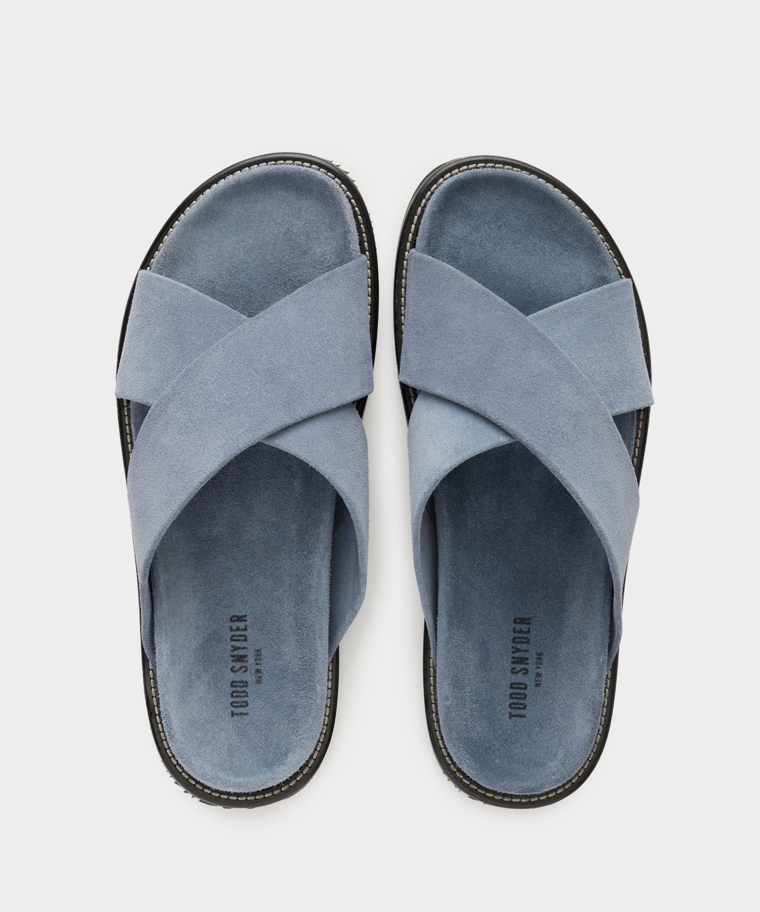 Nomad Suede Crossover Sandal in Steel Blue - Image 3