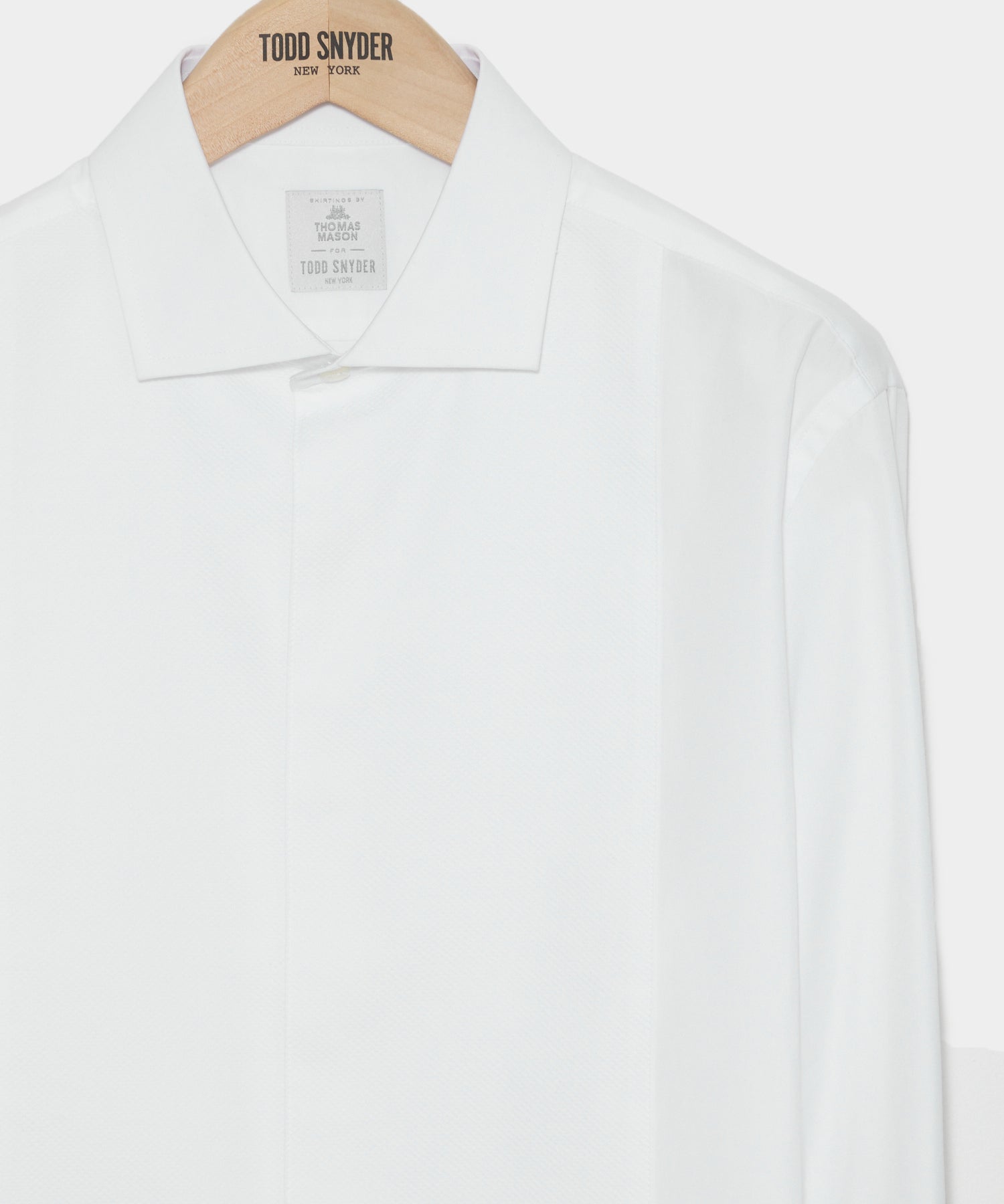 Italian Cotton Pique Bib Front Tuxedo Shirt - Image 3