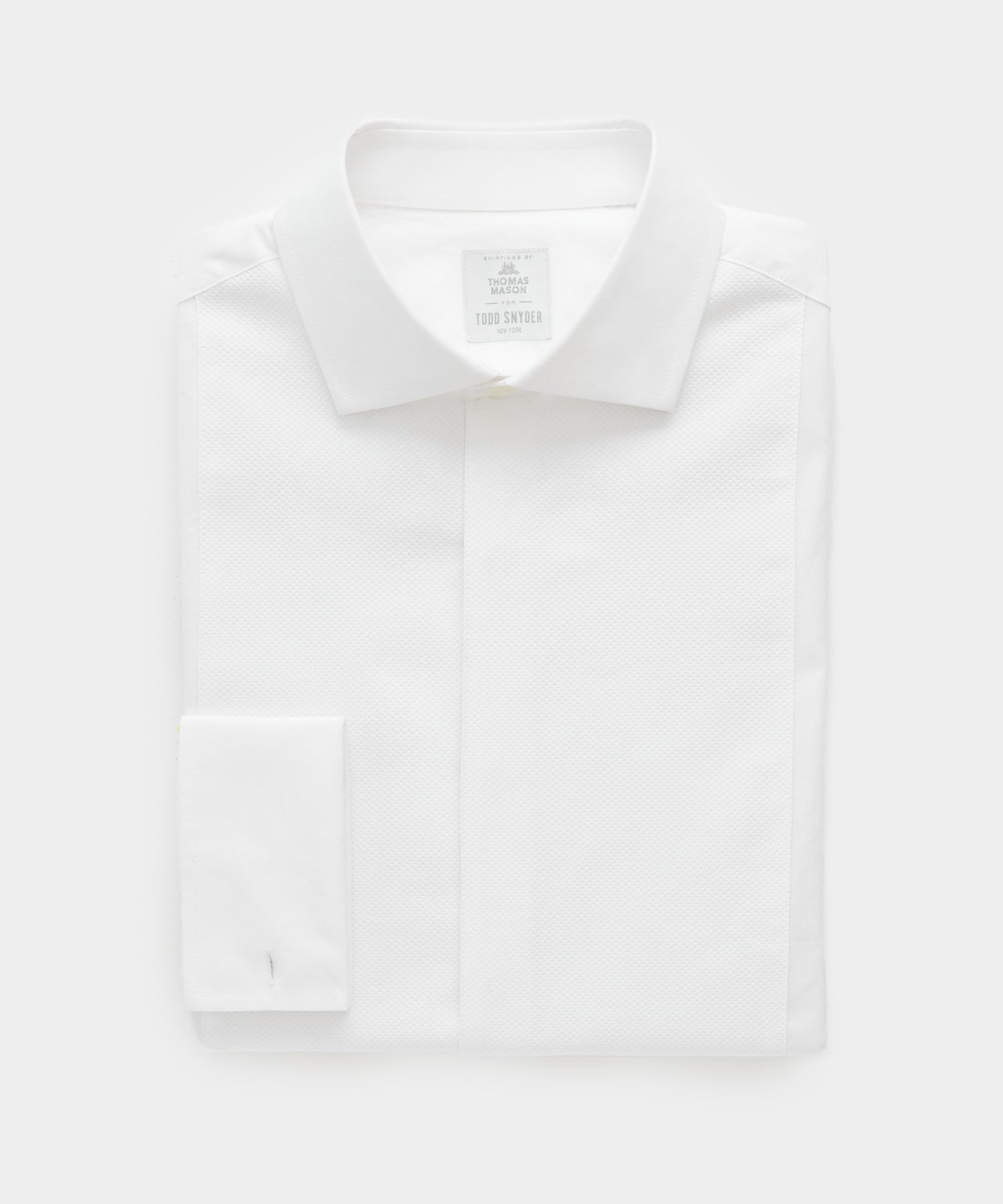 Italian Cotton Pique Bib Front Tuxedo Shirt - Image 2