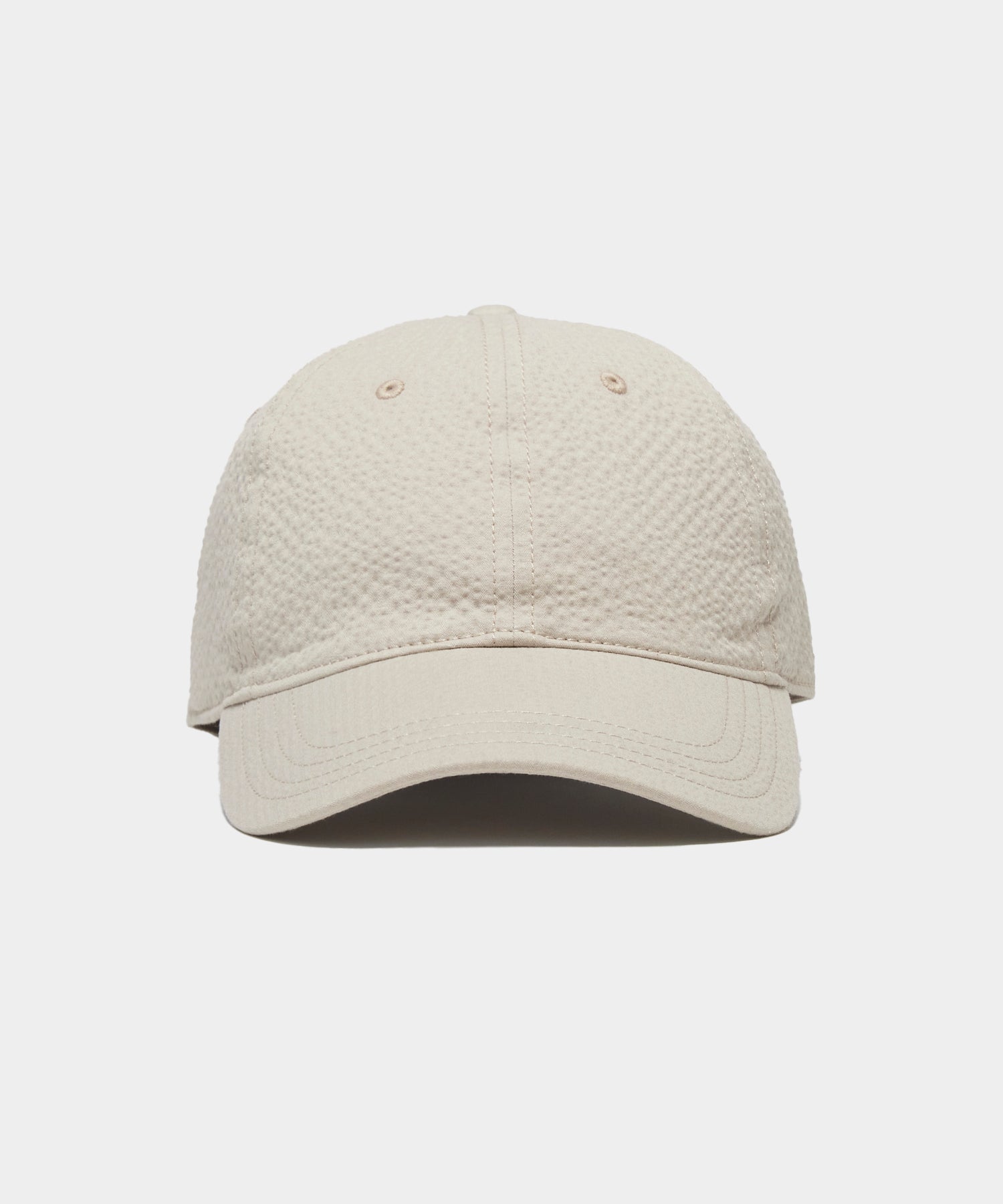 Seersucker Baseball Cap in Tan - Image 2