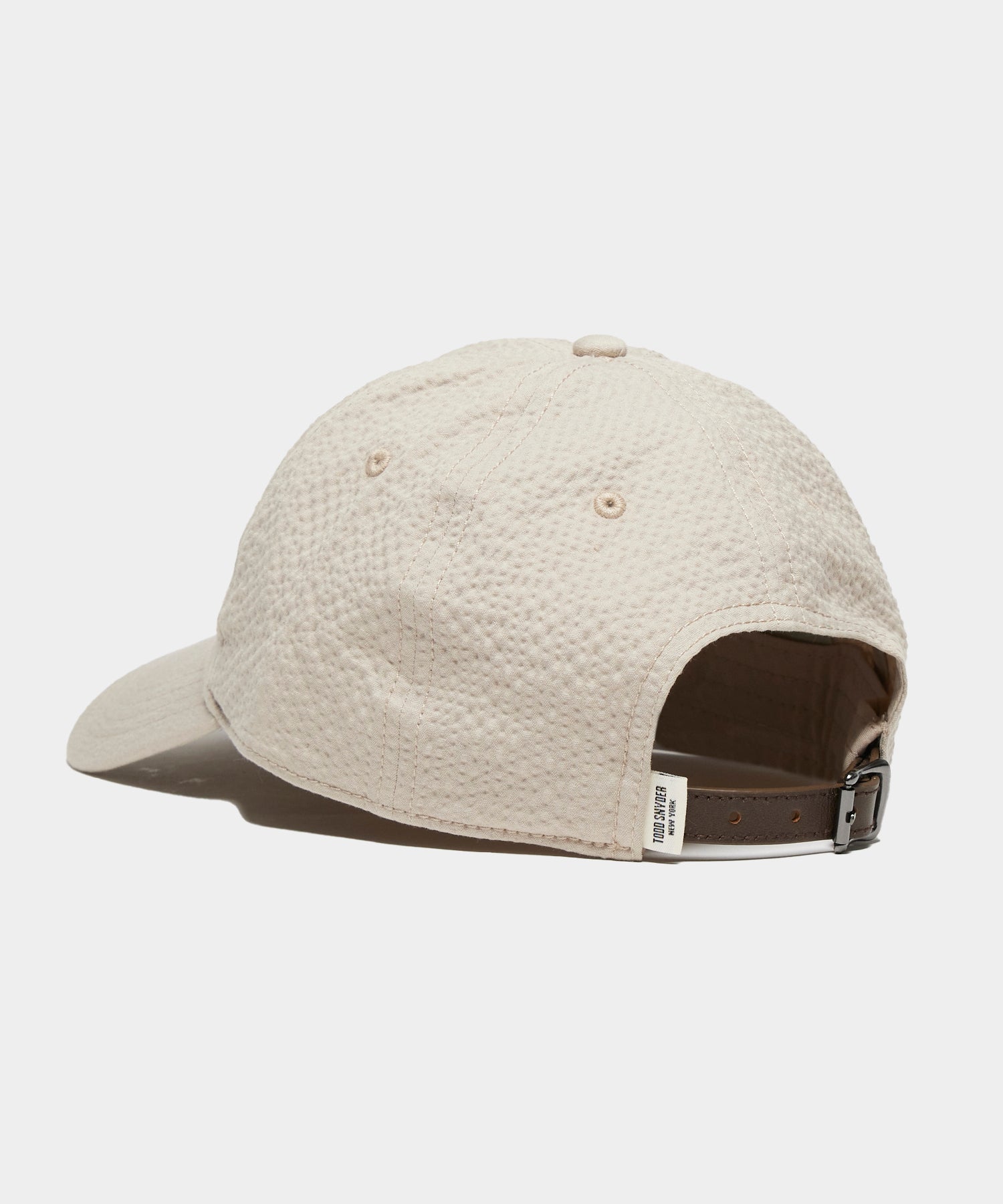 Seersucker Baseball Cap in Tan - Image 3