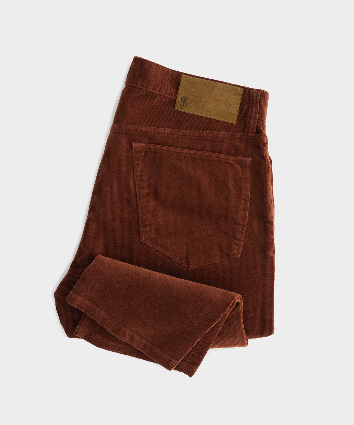 Slim Fit 5-Pocket Corduroy Pant in Rust - Image 4