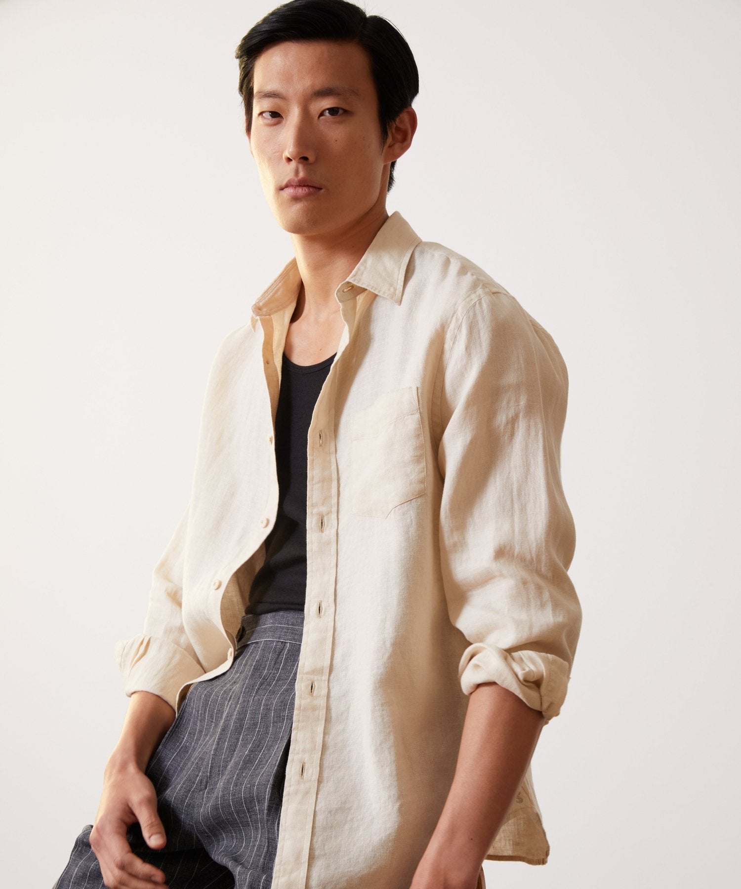 Sea Soft Irish Linen Point Collar Shirt - Image 4