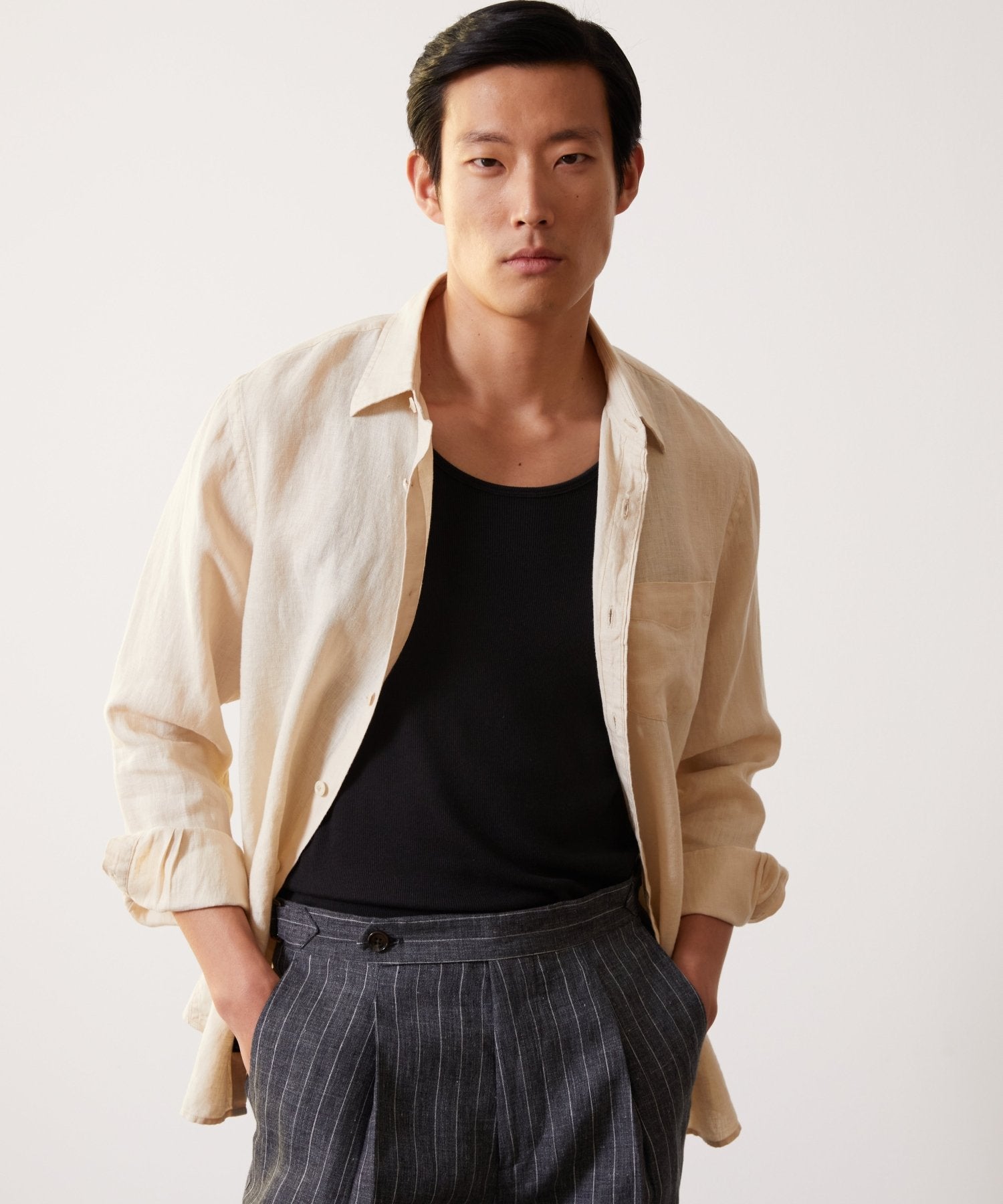 Sea Soft Irish Linen Point Collar Shirt - Image 2