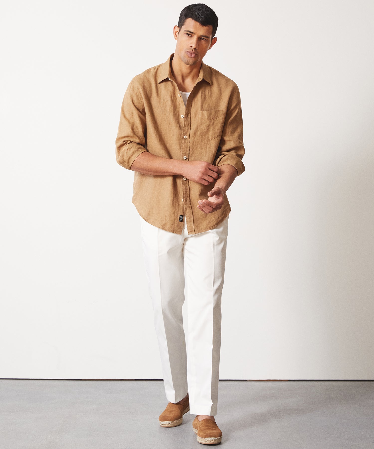 Sea Soft Irish Linen Point Collar Shirt - Image 3