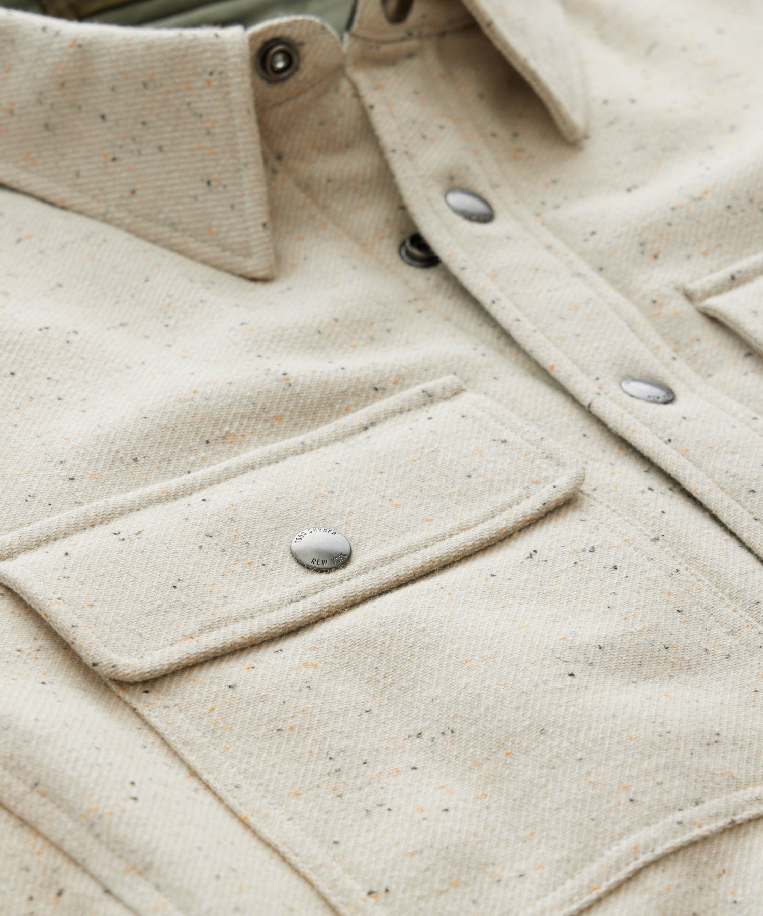Speckled Wool Basecamp Shirt in Vintage Pewter - Image 4