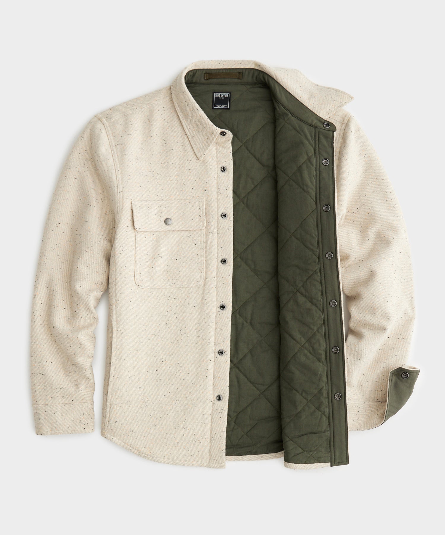 Speckled Wool Basecamp Shirt in Vintage Pewter - Image 3
