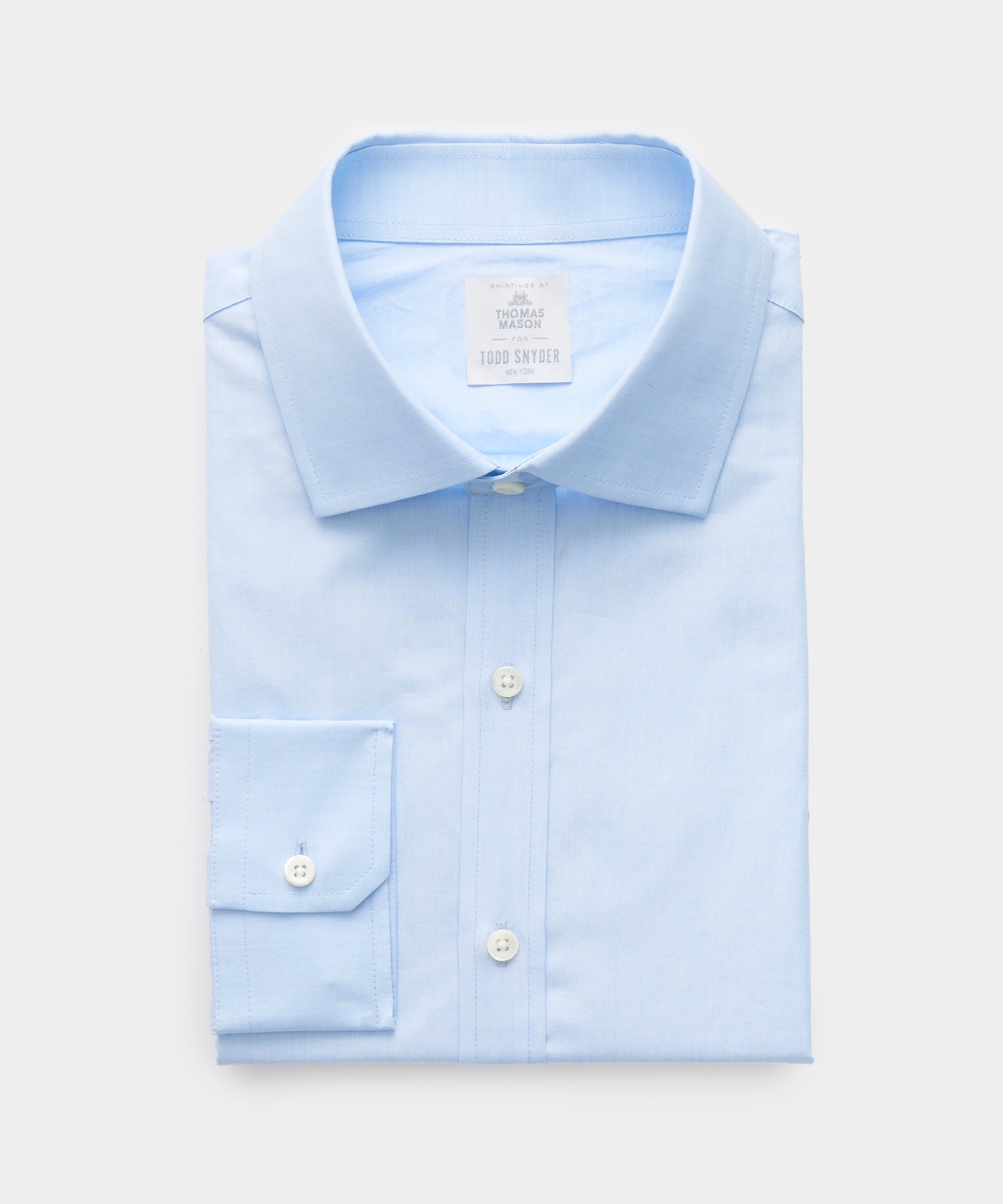 Cotton Poplin End on End Spread Collar Dress Shirt