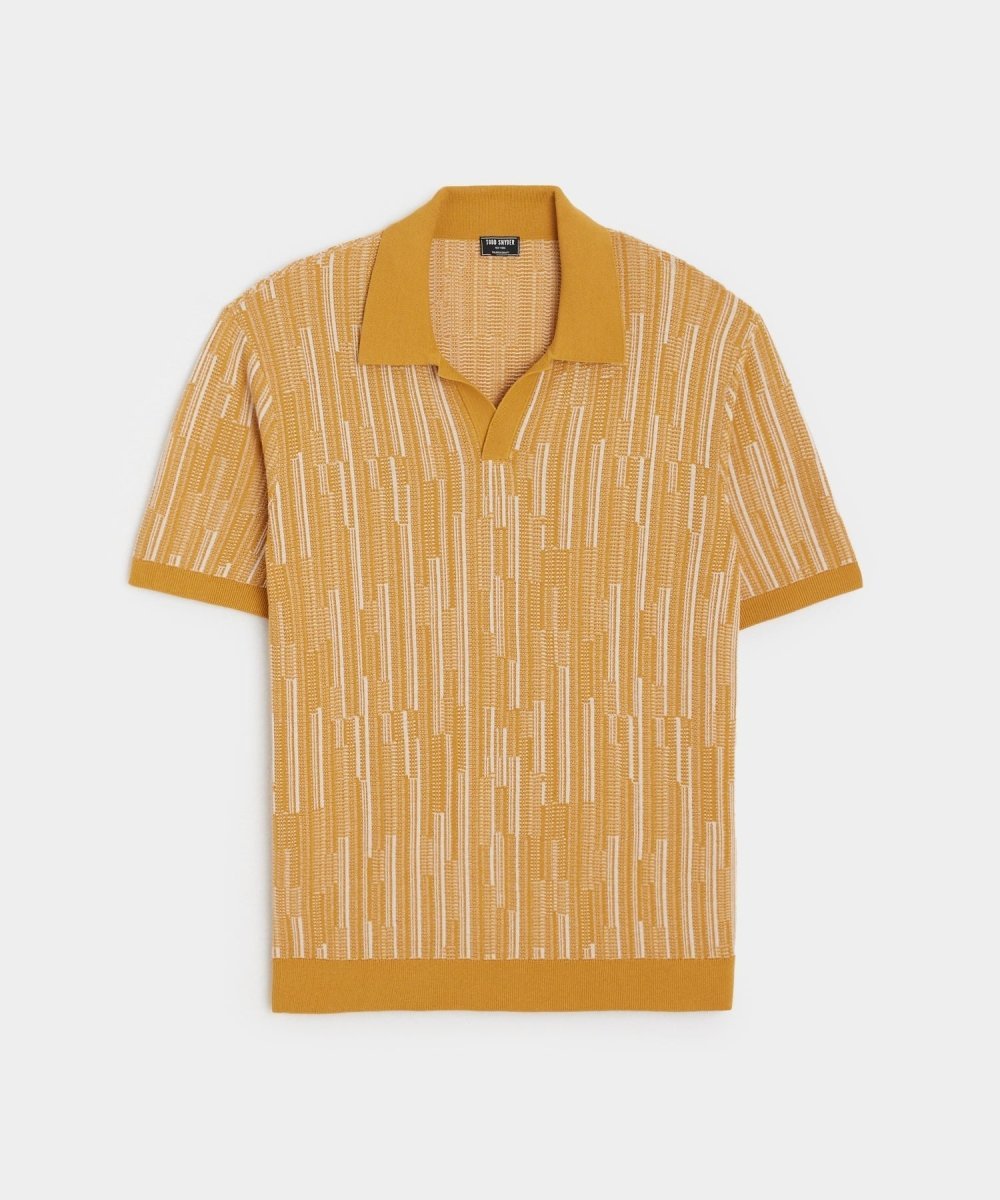 Textured Silk-Cotton Montauk Sweater Polo
