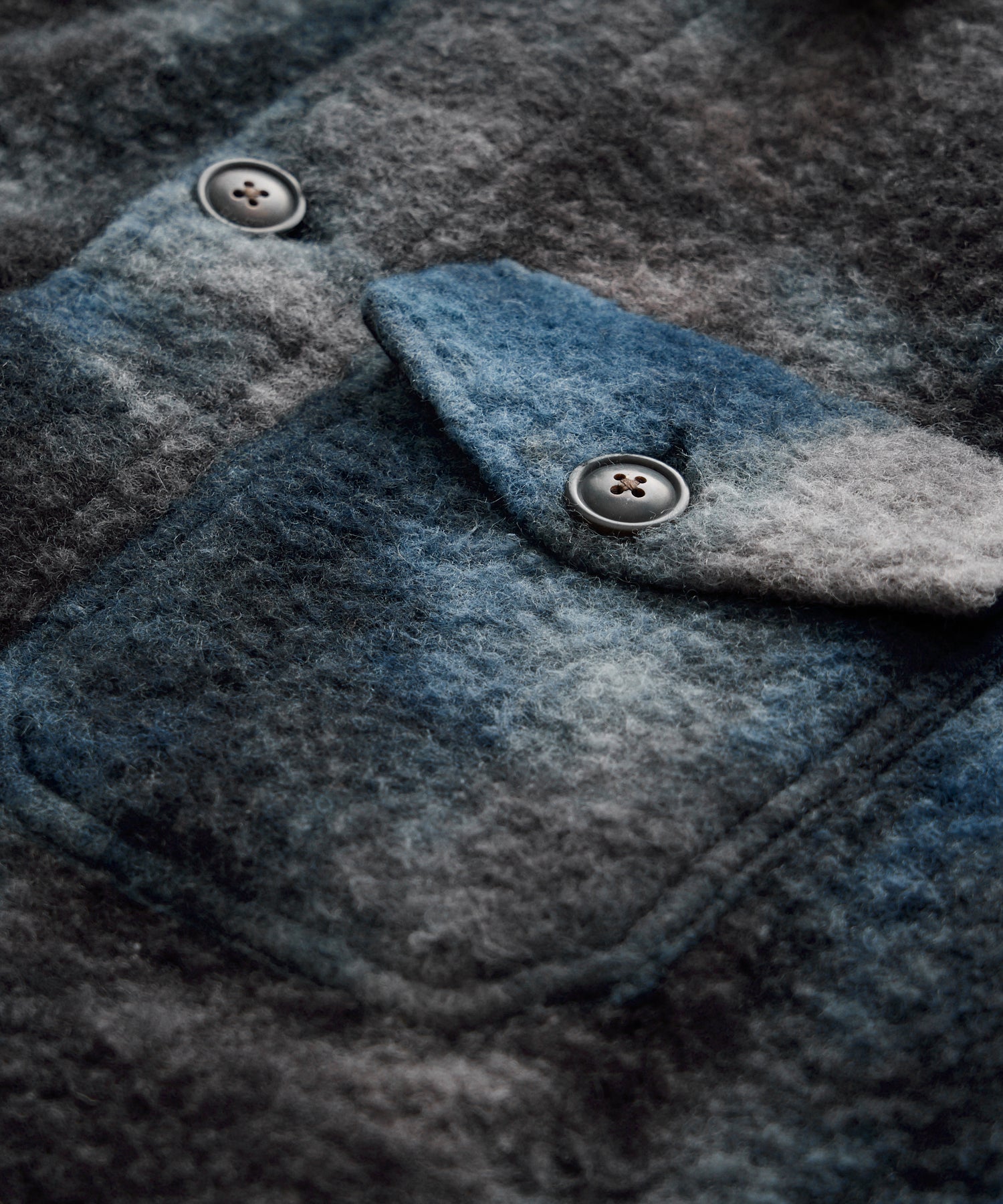 Tie Dye Boucle Chore Jacket in Blue Note - Image 2