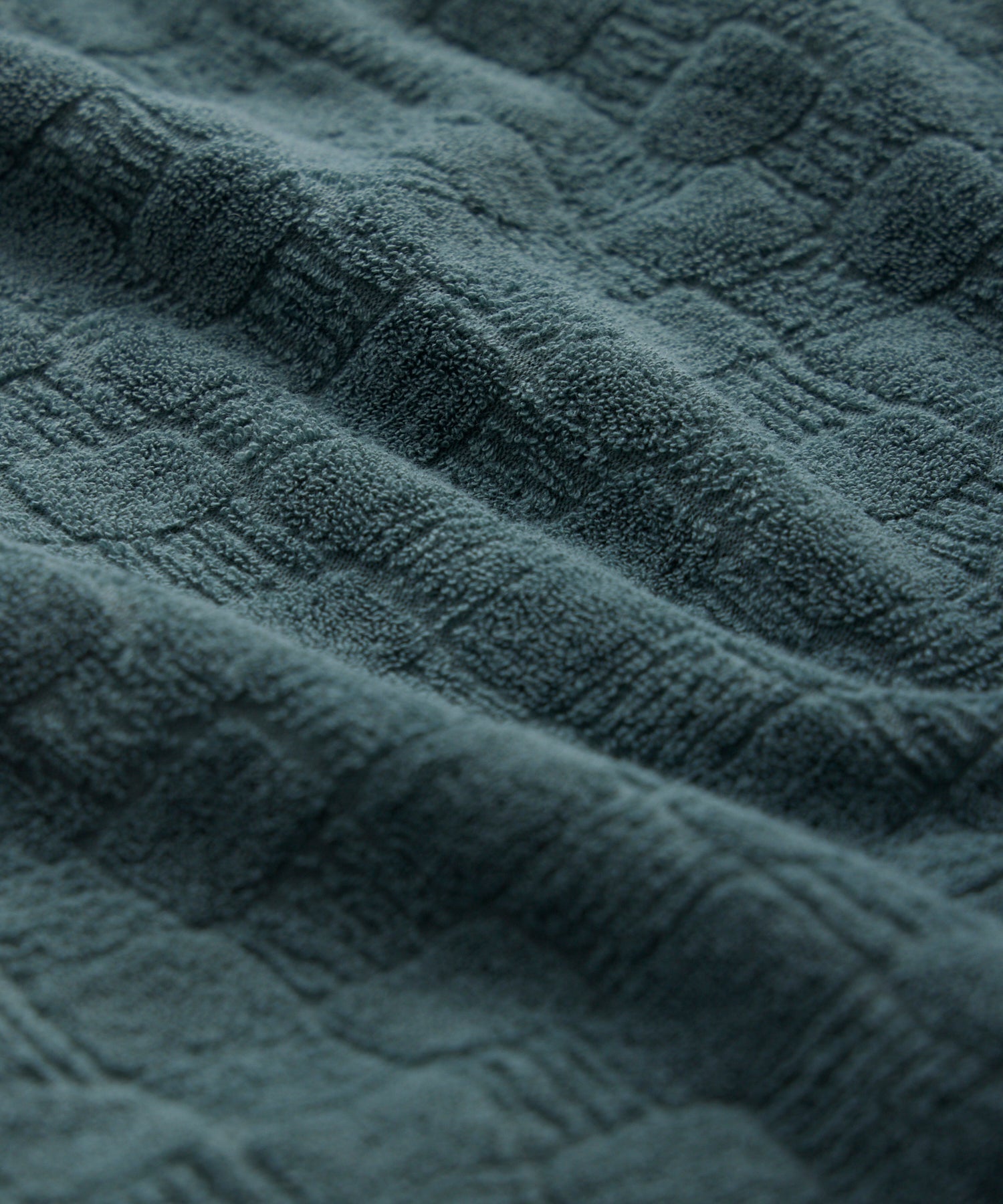 Tile Terry Cardigan in Green Pewter - Image 3