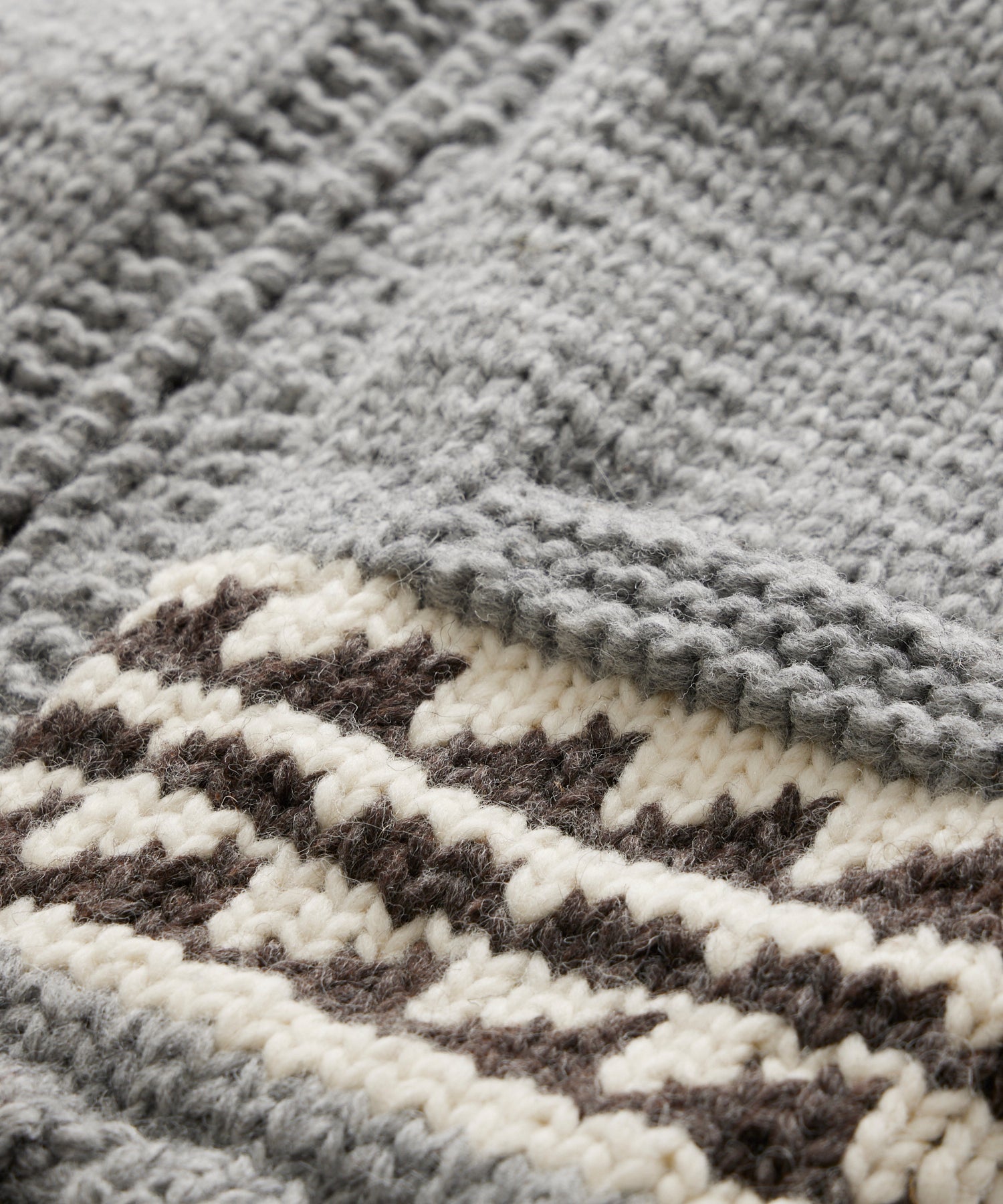 Triangle Hand-Knit Cardigan Jacket in Heather Grey - Image 2